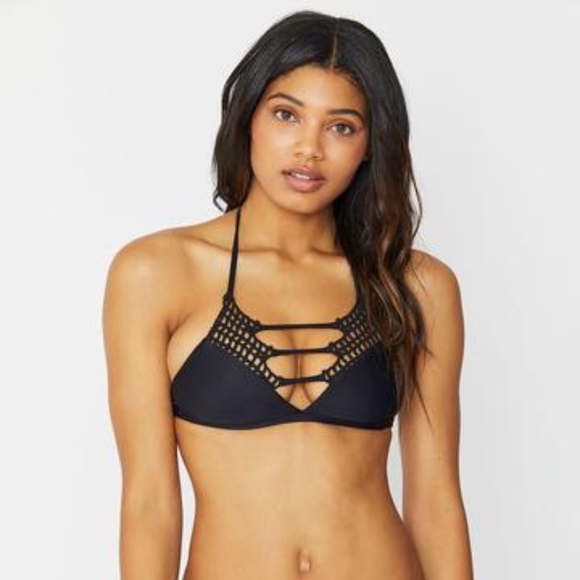 crochet bikini black
